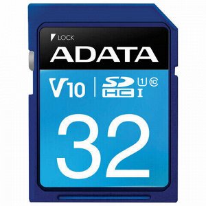 Карта памяти SDHC 32GB A-DATA Premier UHS-I U1, 100 Мб/сек (class 10), ASDH32GUICL10-R