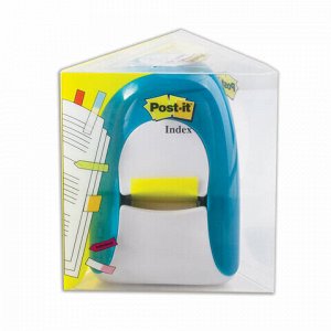 Диспенсер для закладок самоклеящихся POST-IT Professional + закладки в комплекте 190 штук, TRIDEX BLUE