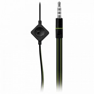Наушники с микрофоном (гарнитура) вкладыши SVEN SEB-190M, провод 1,2 м, черные с зеленым, SV-013080