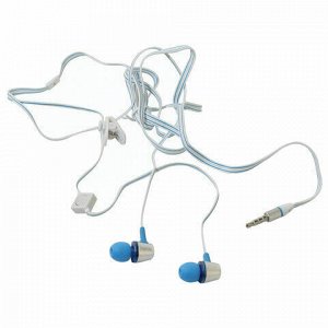 Наушники с микрофоном (гарнитура) вкладыши SVEN SEB-190M, провод 1,2 м, белые с синим, SV-013042
