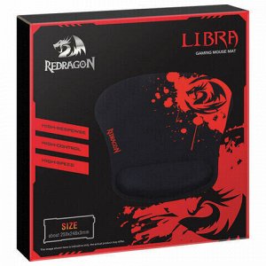 Коврик для мыши игровой REDRAGON Libra, ткань+резина, 259х248х3 мм, черный, 78305