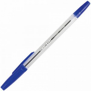 Ручка шариковая ОФИСБУРГ "Line", корпус прозрачный, узел 1 мм, линия письма 0,5 мм, синяя, 143206