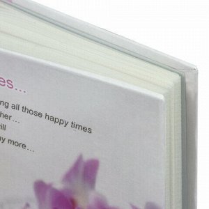 Фотоальбом BRAUBERG на 100 фотографий 10х15 см, твердая обложка, &quot;Орхидеи&quot;, бело-розовый, 390663