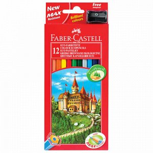 Карандаши цветные FABER-CASTELL, 12 цветов, с точилкой, картонная упаковка с подвесом, 120112