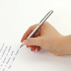 Ручка подарочная шариковая BRAUBERG "Delicate Silver", корпус серебристый, узел 1 мм, линия письма 0,7 мм, синяя, 141401