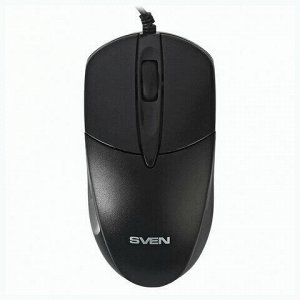 Мышь проводная SVEN RX-112, USB + PS/2, 2 кнопки + 1 колесо-кнопка, оптическая, чёрная, SV-03200112UPSB