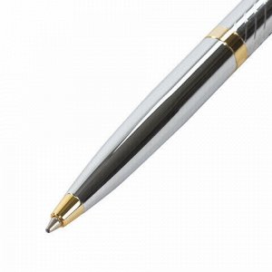 Ручка подарочная шариковая GALANT &quot;Barendorf&quot;, корпус серебристый с гравировкой, золотистые детали, пишущий узел 0,7 мм, синяя, 141011
