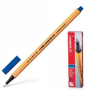 Ручка капиллярная (линер) STABILO &quot;Point&quot;, СИНЯЯ, корпус оранжевый, линия письма 0,4 мм, 88/41
