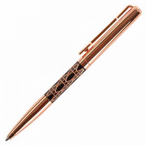 Ручка подарочная шариковая GALANT &quot;Interlaken&quot;, корпус золотистый с черным, золотистые детали, пишущий узел 0,7 мм, синяя, 141663