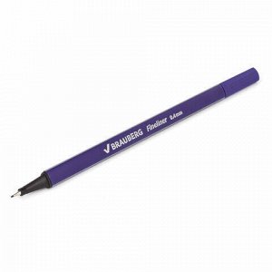 Ручка капиллярная (линер) BRAUBERG &quot;Aero&quot;, ФИОЛЕТОВАЯ, трехгранная, металлический наконечник, линия письма 0,4 мм, 142255