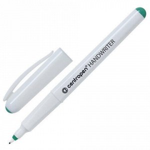 Ручка капиллярная (линер) CENTROPEN "Handwriter", ЗЕЛЕНАЯ, трехгранная, линия письма 0,5 мм, 4651/1З