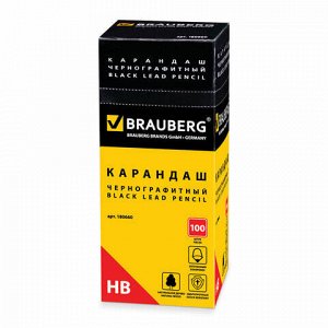 Карандаш чернографитный BRAUBERG, 1 шт., "Attitude", НВ, без резинки, корпус ассорти, заточенный, 180660