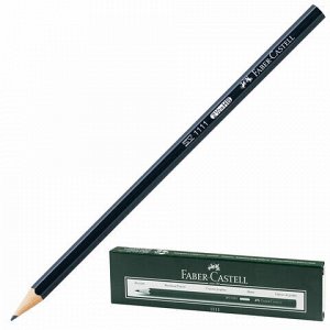 Карандаш чернографитный FABER-CASTELL, 1 шт., "1111", HB, без резинки, корпус черный, 111100