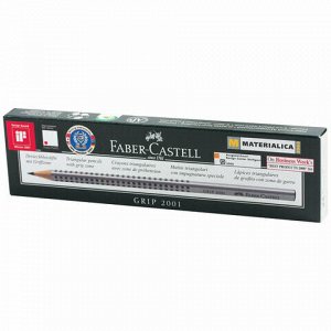 Карандаш чернографитный FABER-CASTELL, 1 шт., &quot;Grip 2001&quot;, Н, трехгранный, без резинки, 117011