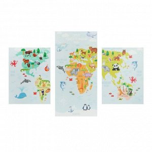 Модульная картина «Карта», детская, 30 х 60 см