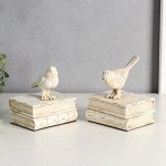 Держатели для книг &quot;Белые птицы на книгах&quot; набор 2 шт 15,5х12,5х10 см