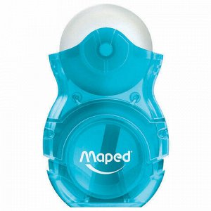 Точилка MAPED "Loopy", со стирательной резинкой, с контейнером, корпус тонированный ассорти, 049111