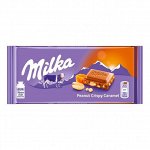 Милка Шоколадная плитка 90гр Пинат Криспи Карамель