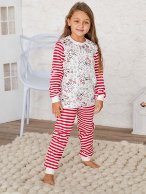 Пижама детская комбинированная из футера и интерлока Тейлор щенок