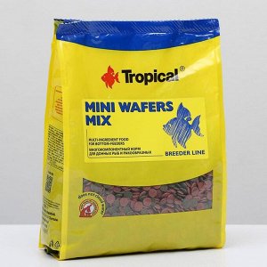 Корм для донных рыб и ракообразных Mini Waffers Mix в виде разноцветных чипсов, 1 кг