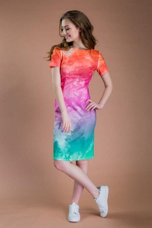 Платье Материал: плотный эластичный трикотаж MILANO . Состав: 60% вискоза, 40% полиэстер. Цвет изделия может отличаться на полтона от фотографии,  размеры 42-56. Длина от талии до низа юбки 58 см. Дли