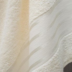 Полотенце махровое Этель «Полоски», молочное 30х70 см, 100% хл, 370гр/м2