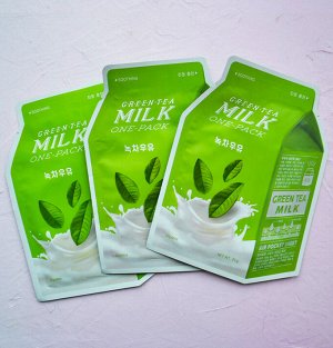 Тканевая молочная маска для лица с экстрактом зеленого чая A'PIEU Green Tea Milk One-Pack , шт