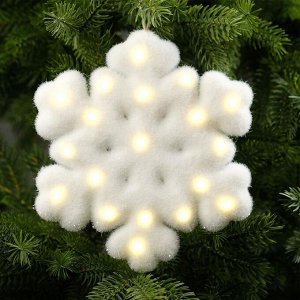 Фигура световая "Белая снежинка", 19 LED, 20х20 см, фиксинг, от батареек, Т/БЕЛЫЙ