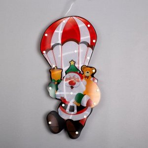 Светодиодная фигура «Дед Мороз на парашюте» 19 x 42 см, пластик, 220 В, свечение мульти (RG/RB)