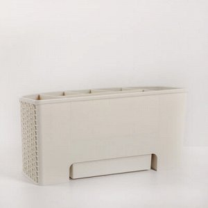 Органайзер IDEA «Вязание», с ящиком, цвет белый ротанг