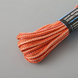 Шнур-верёвка вязаный с сердечником, ПП, d=6 мм, 10 м