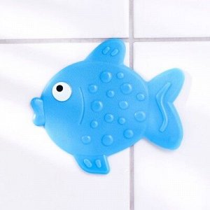 Мини-коврик для ванны «Рыбка», 11?13,5 см, цвет синий