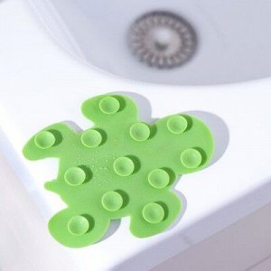 Мини-коврик для ванны «Черепашка», 11?13,5 см, цвет зелёный