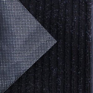 Коврик придверный влаговпитывающий, ребристый, «Стандарт», 40?60 см, цвет чёрный