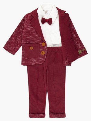 Комплект для мальчика: кофточка трикотажная, штанишки и пиджак с ворсом