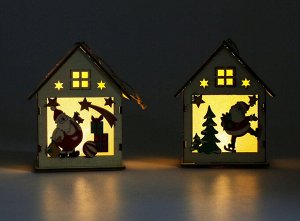 Домик светящийся с Дедом Морозом