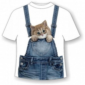 Детская футболка Котенок в кармашке