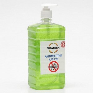 Антисептик для рук VITA UDIN с антибактериальным эффектом, с дозатором, гель, 1 литр