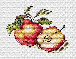 Набор для вышивания крестиком на канве от торговой марки «Жар-Птица» М-596 «Сочные яблочки».