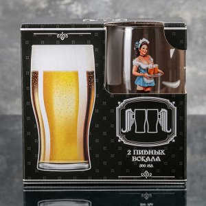 Набор бокалов для пива Рin-up Beer, 500 мл, 2 шт, рисунок МИКС