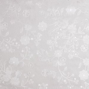 Клеёнка столовая на тканевой основе «Леди», цветочки, ширина 137 см, рулон 20 метров, цвет белый
