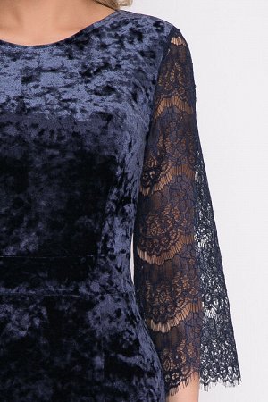 Платье Платье из бархата с рукавами из кружевного полотна.
95% п/э,5% лайкра