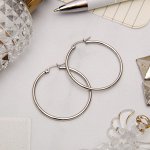 Серьги-кольца &quot;Стальные&quot;, цвет серебро, d=3,5 см