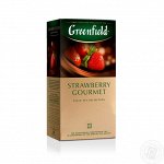 Черный чай Гринфилд Greenfield Strawberry Gourmet в пакетиках , 25 шт