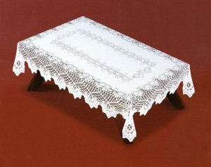 Скатерть из жаккарда прямоугольная, белоснежная