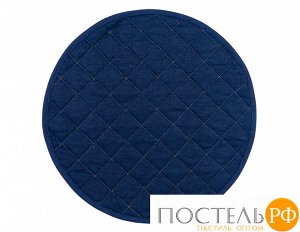 Подушка на стул круглая цвет: Синий d=34 см