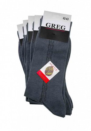 Носки мужские (в упаковке 5 пар) GREG G-9/03 т.серый
