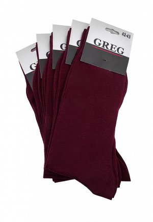Носки мужские (в упаковке 5 пар) GREG G-6/06 бордовый