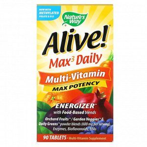 Nature's Way, Живой! Max3 Daily, мультивитамины, 90 таблеток