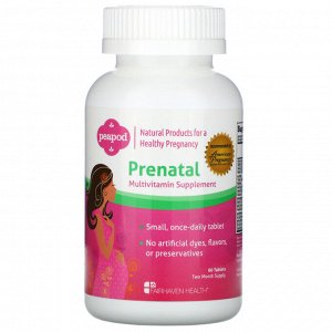 Fairhaven Health, Peapod, мультивитаминная добавка для беременных, 60 таблеток